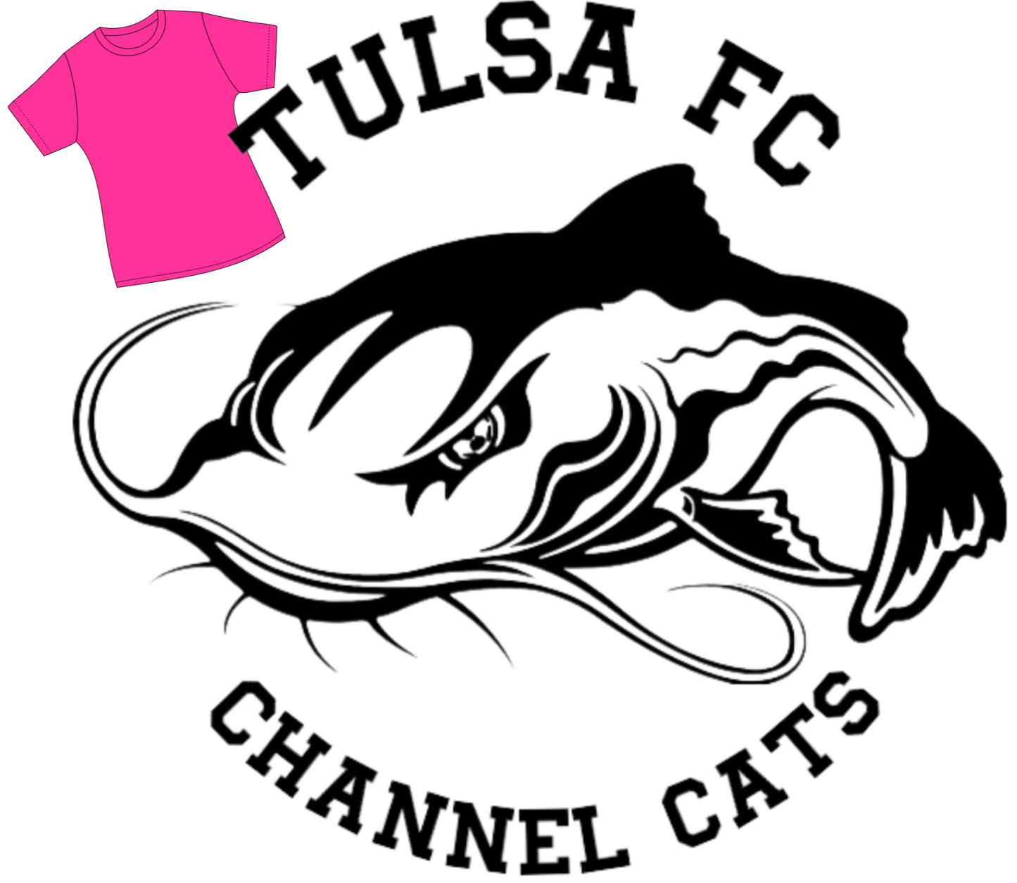 tshirt TULSA FC Channel Cats - round - big cat