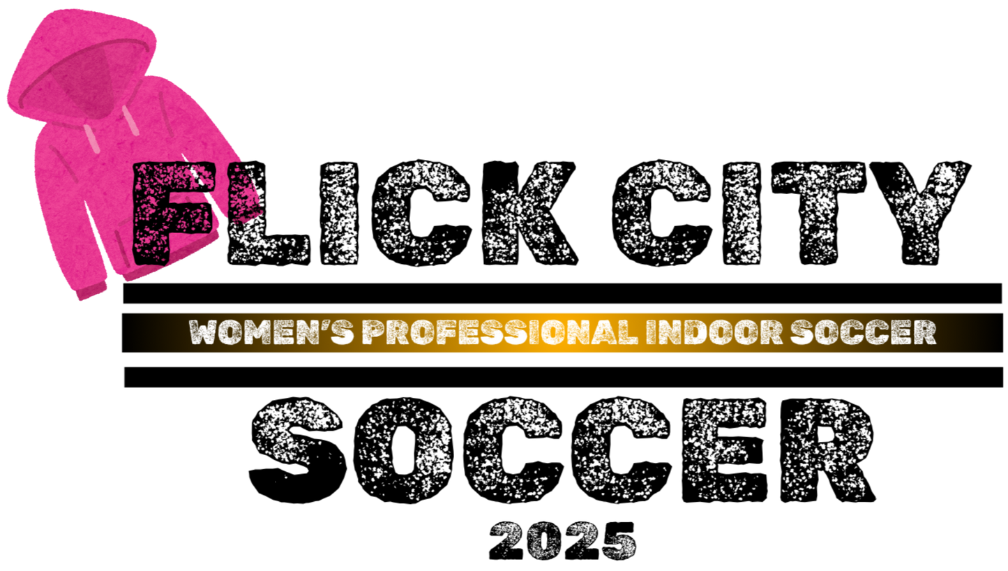 hoodie FLICK CITY SOCCER 2025 - distressed black with gold line