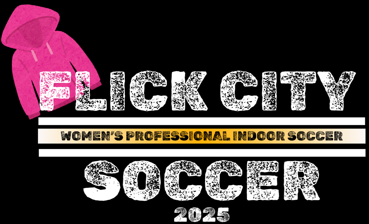 hoodie - FLICK CITY SOCCER - DISTRESSED WHITE - STRAIGHT (Copy)