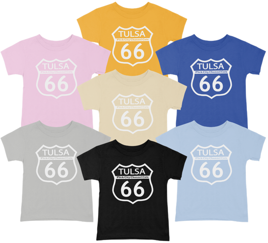 tshirt TULSA FLICK CITY CHANNEL CATS 66 - WHITE LOGO
