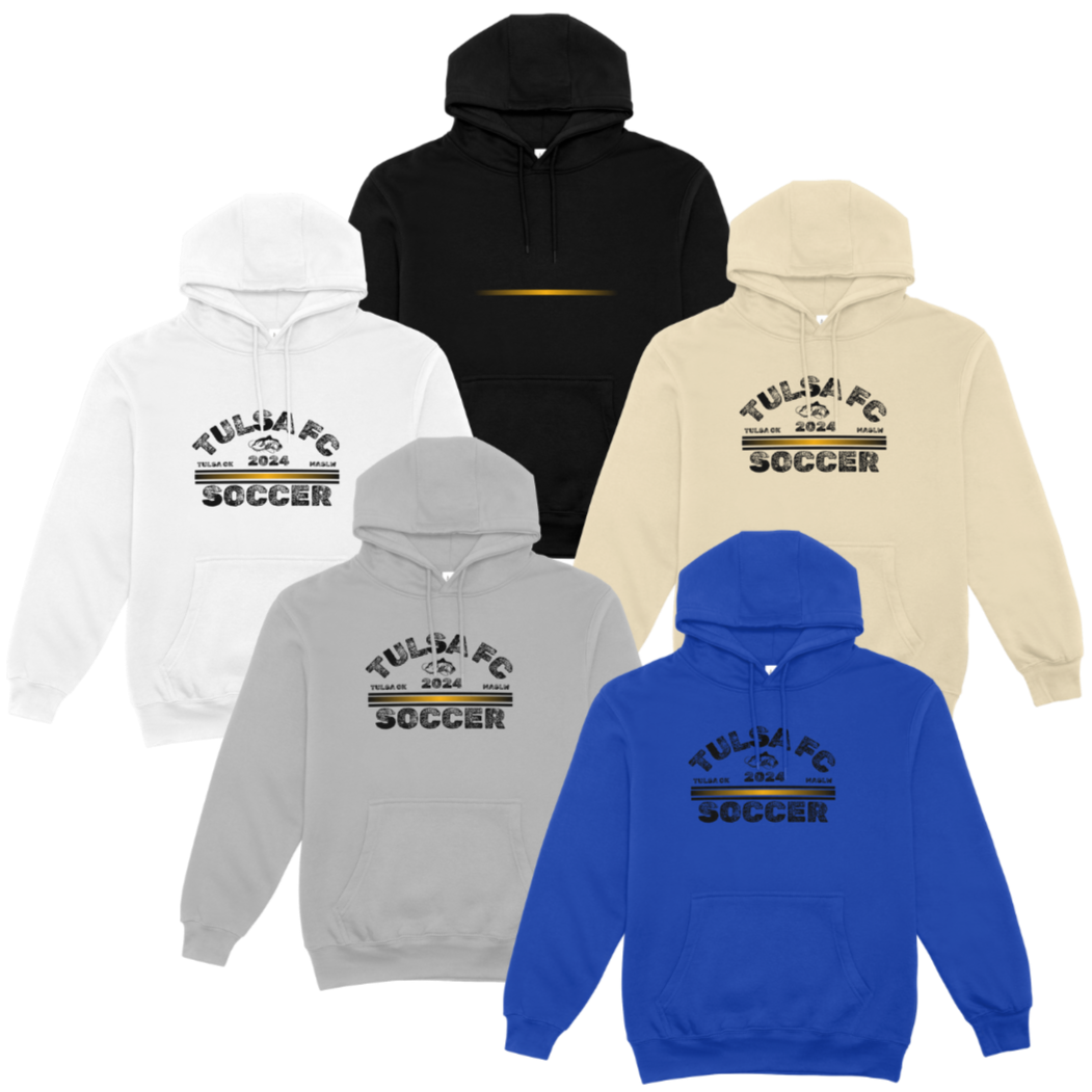 hoodie FLICK CITY SOCCER 2025 - distressed black - rounded