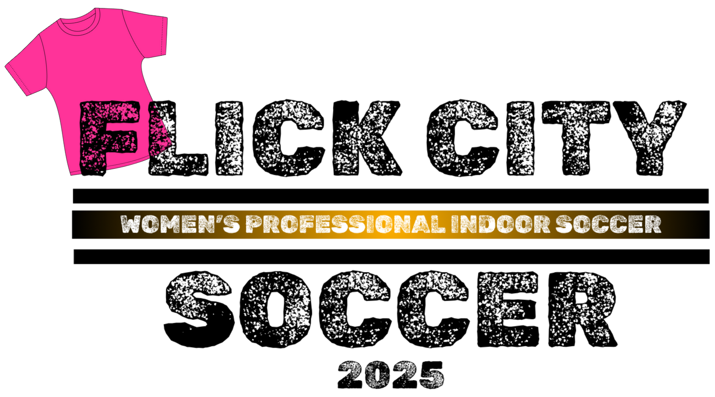 tshirt FLICK CITY SOCCER 2025 - distressed  black with gold line