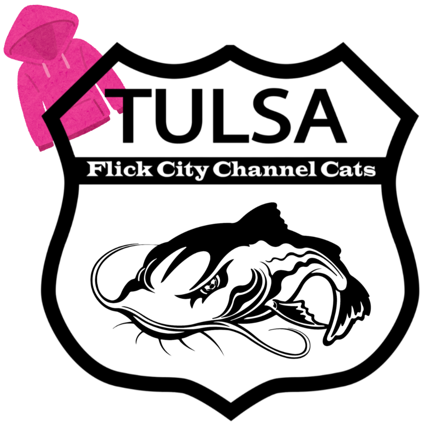hoodie TULSA FLICK CITY CHANNEL CATS - large channel cat