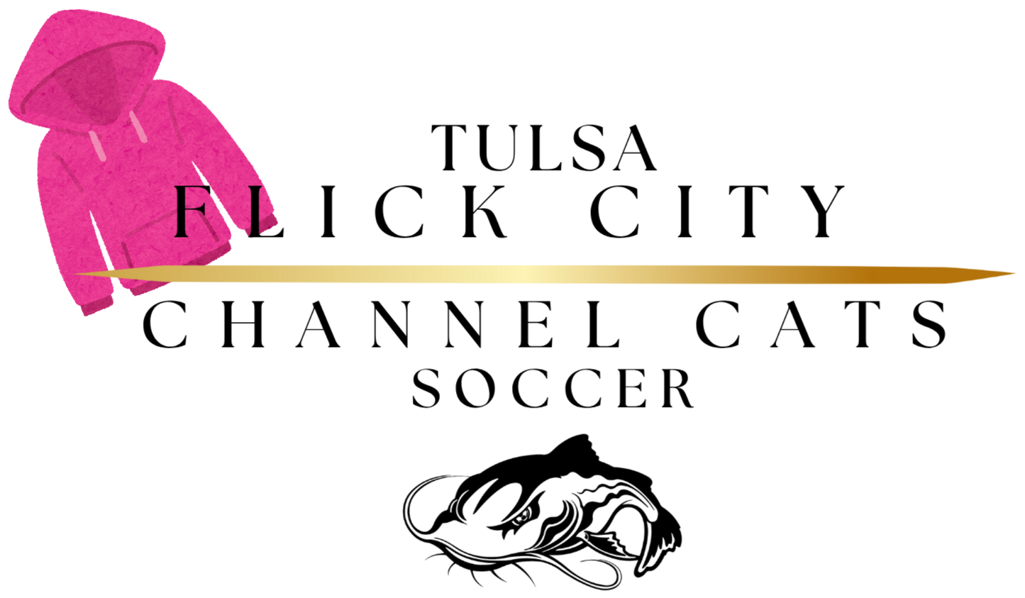 hoodie TULSA FLICK CITY CHANNEL CATS SOCCER with gold line