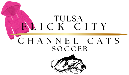 hoodie TULSA FLICK CITY CHANNEL CATS SOCCER with gold line