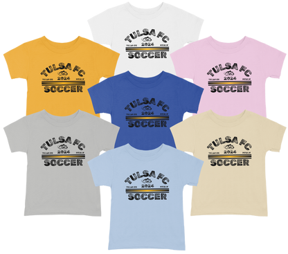 tshirt FLICK CITY SOCCER 2025 - distressed  black - rounded