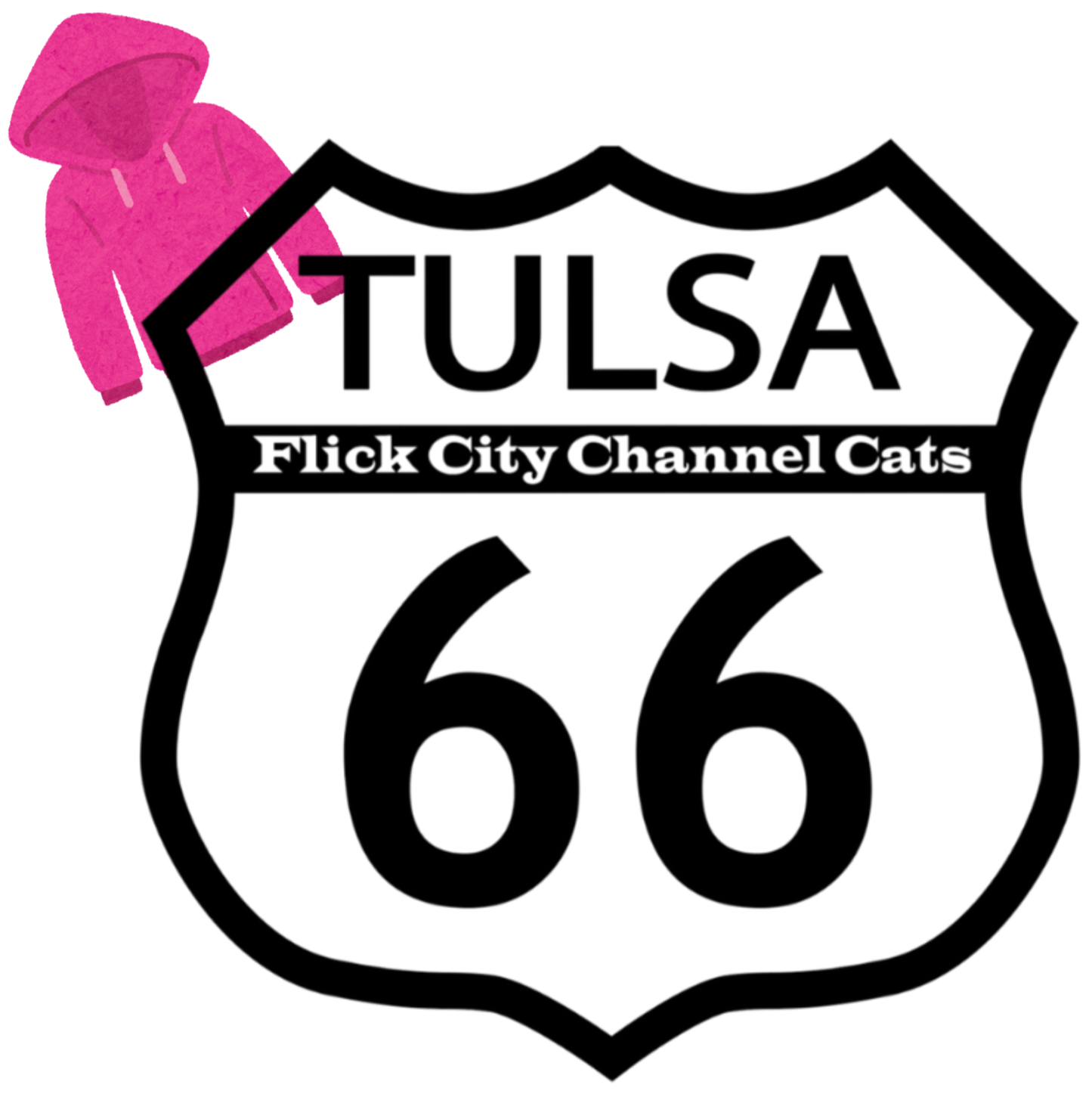 hoodie TULSA CHANNEL CATS T66 BLACK