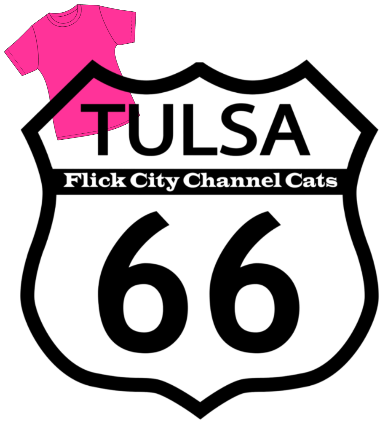 tshirt TULSA CHANNEL CATS T66 BLACK