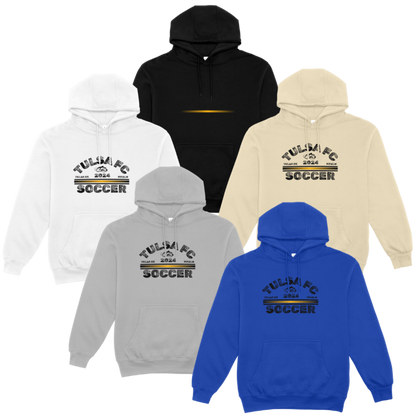 hoodie FLICK CITY SOCCER 2025 - distressed  black - rounded